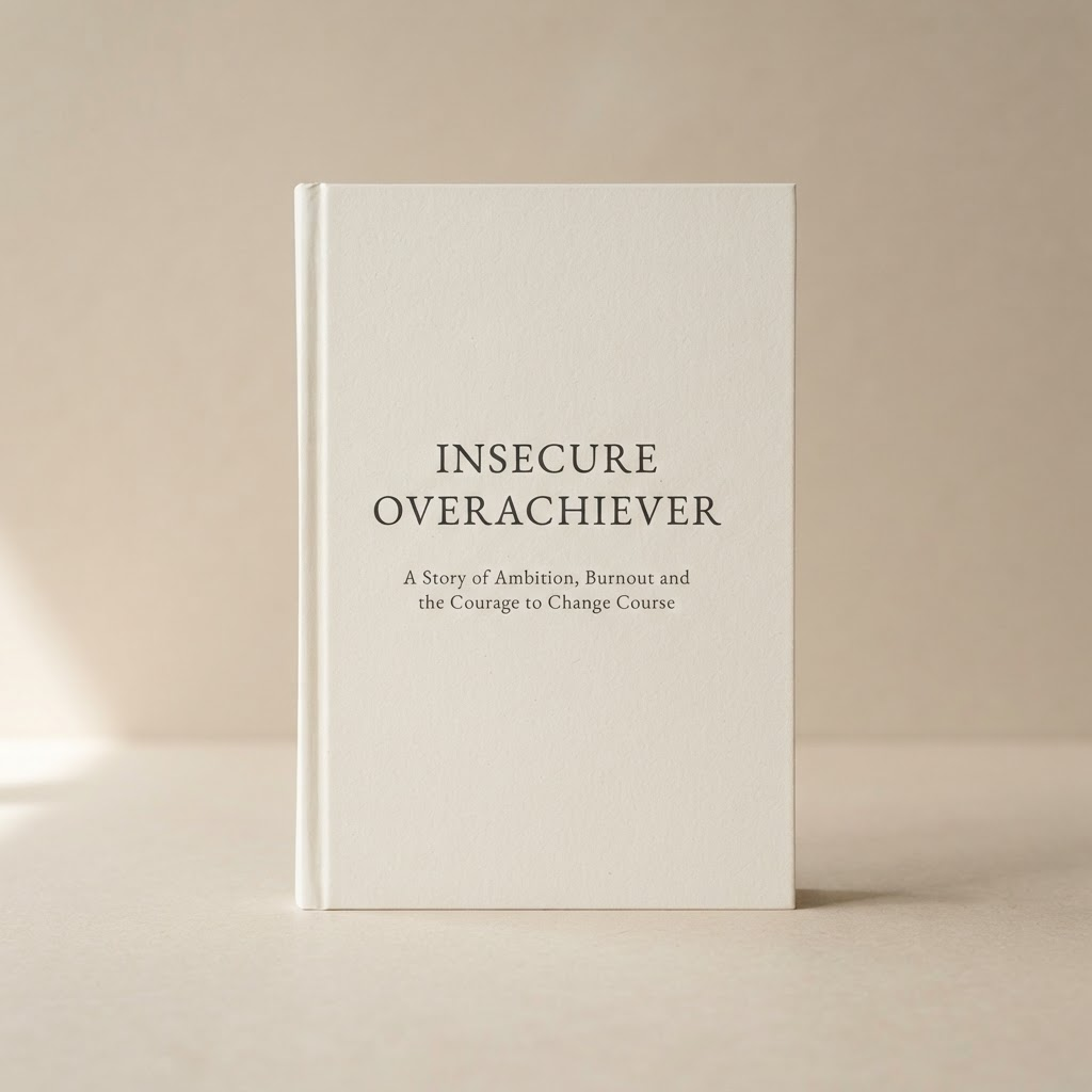 Blank Insecure Overachiever book cover with the updated subtitle